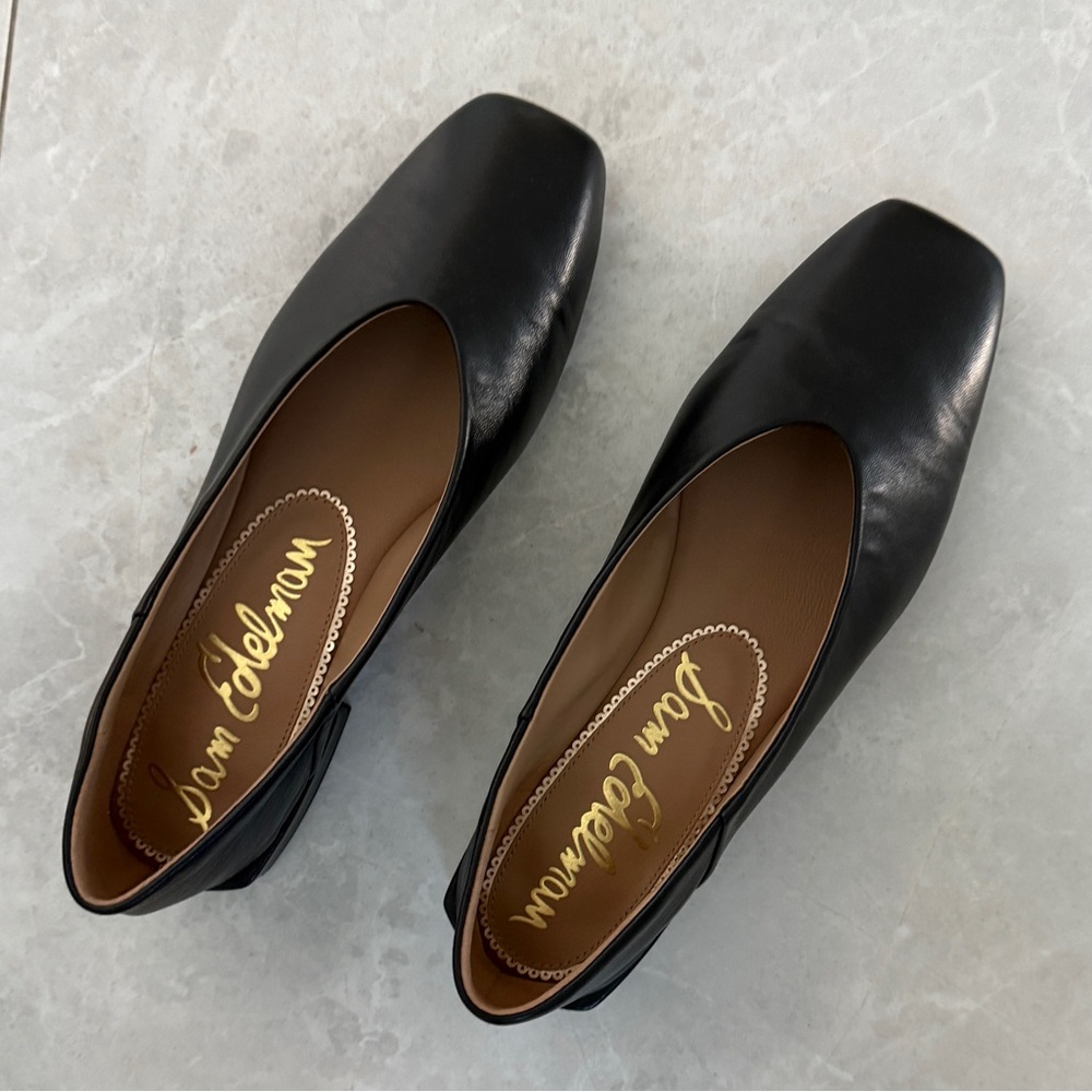 Sam Edelman Kasey Black Leather Flats